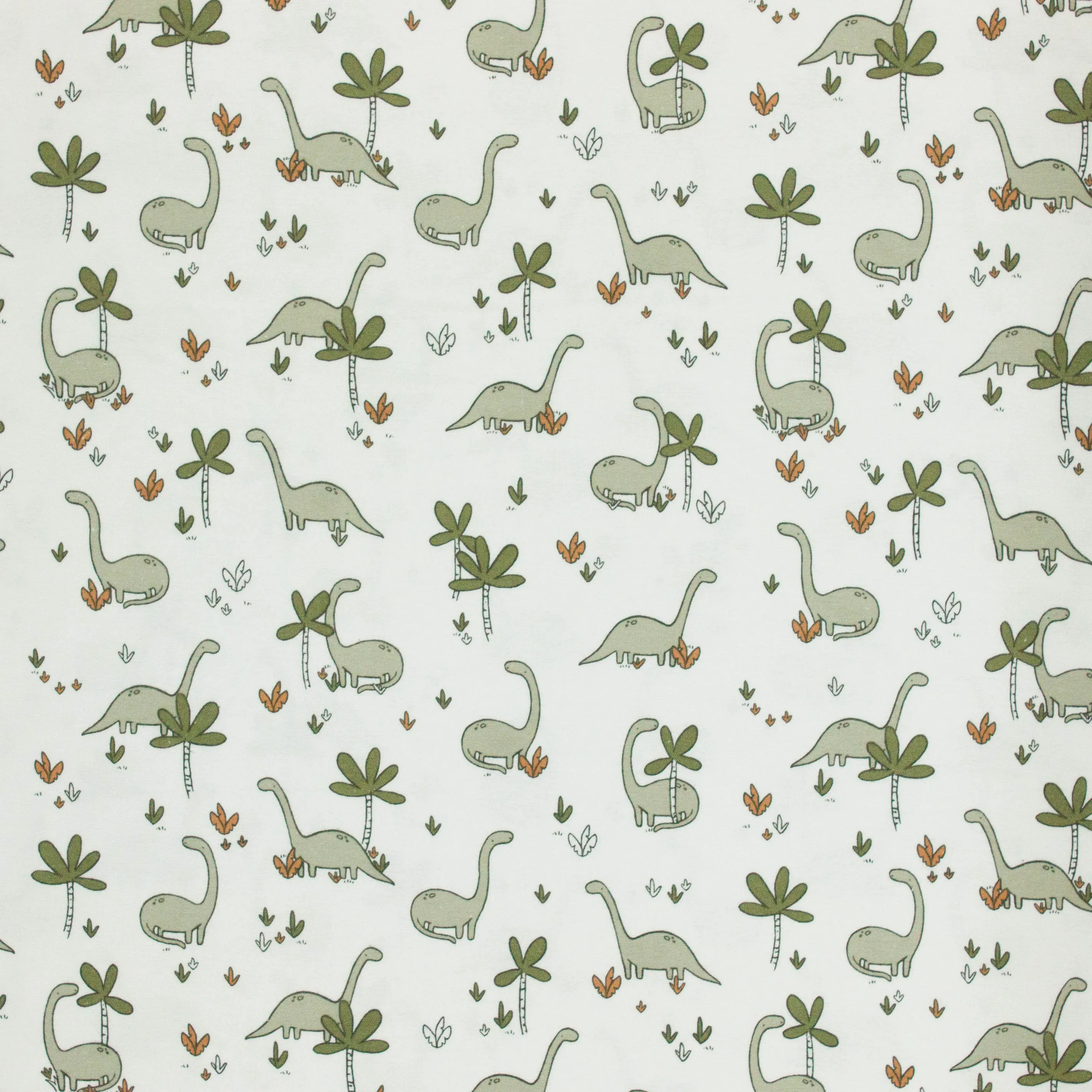 Witte flanel met kaki dino's